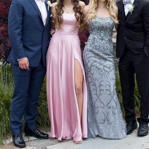 blush pink prom dress